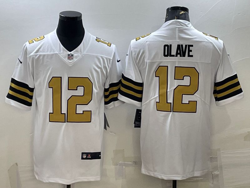 Men New Orleans Saints 12 Olave White 2022 Vapor Untouchable Limited Nike NFL Jerseys